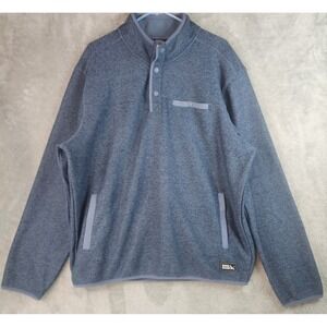 Eddie Bauer Sweater Mens XL Blue Heathered Quarter Zip Long Sleeve Pullover